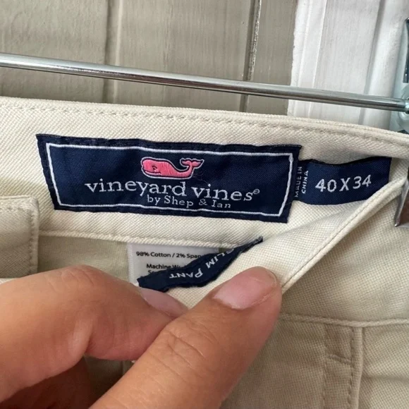 Vineyard Vines Chino Slim Pant Size 40x34 Stone-Khaki Nautical Preppy Casual - Picture 4 of 8